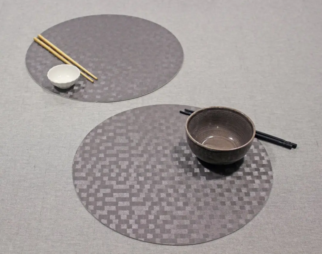 Wicotex Dijon Stone Ronde Placemats - 12 Stuks Ø38cm