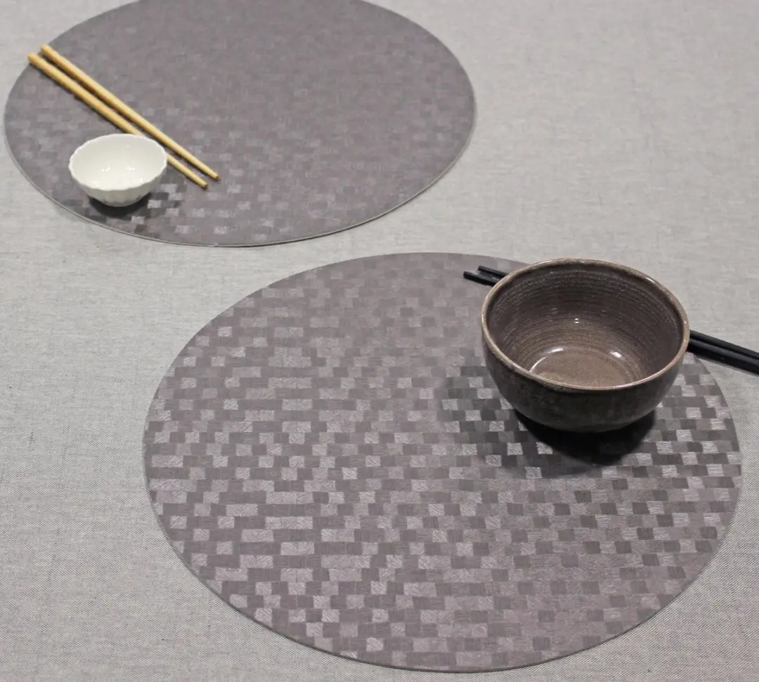 Wicotex Dijon Stone Ronde Placemats - 12 Stuks Ø38cm