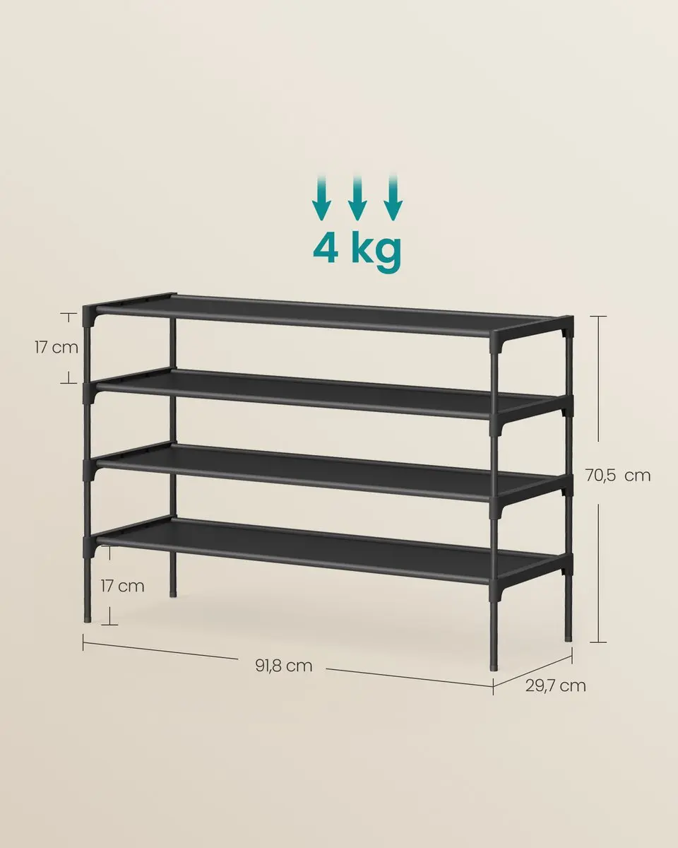 Songmics Schoenenrek 4 Lagen LSH034BH01 - Zwart