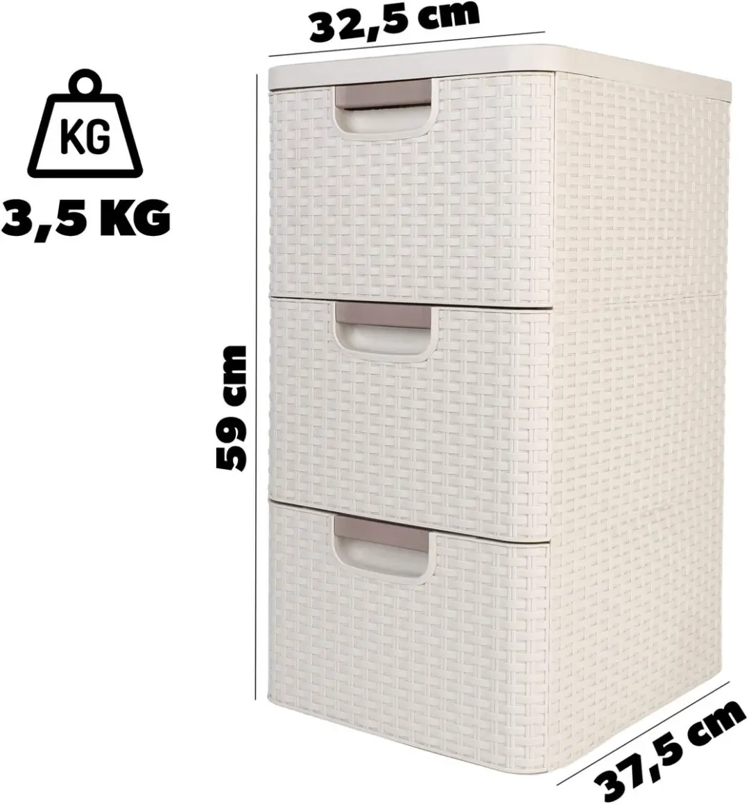 Curver Style Ladesysteem - 3x 14L - Vintage wit