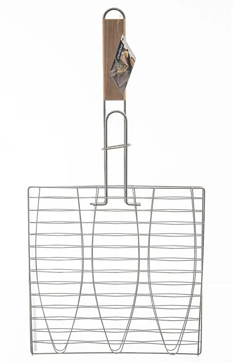 Orion Roestvrijstalen Grillrooster 28x55,5cm - Houten Handvat