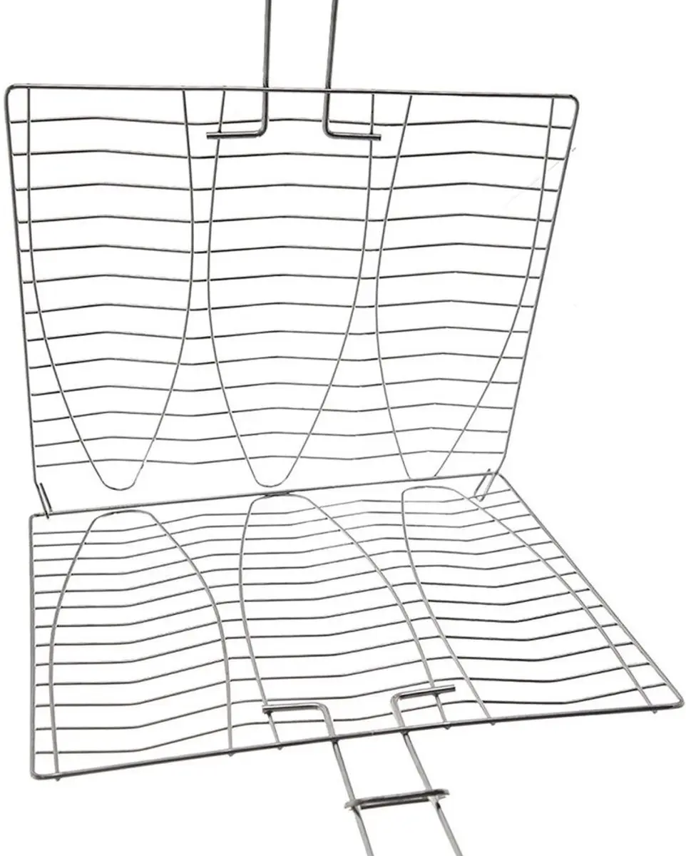 Orion Roestvrijstalen Grillrooster 28x55,5cm - Houten Handvat