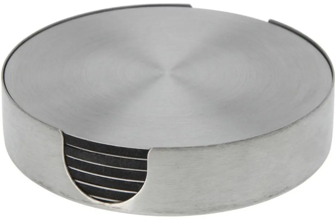 Bellatio Design Onderzetters RVS 24 Stuks - Ø10cm - Zilver