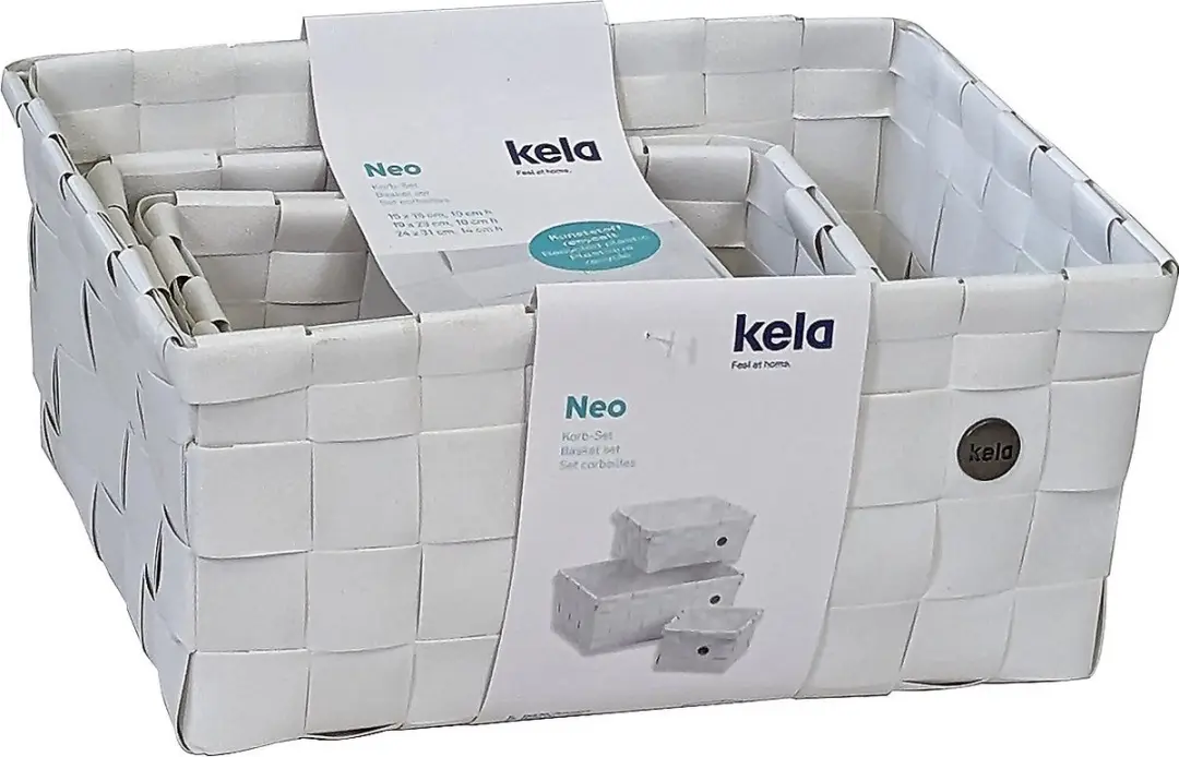 Kela Neo Mand Set 3 Stuks - Polypropyleen Wit - afbeelding 6 van 6