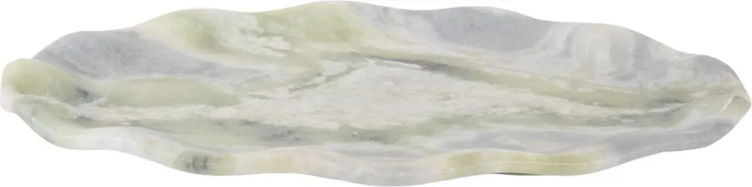Present Time Dienblad Waved Oval Himalaya Groen 40x25x3cm