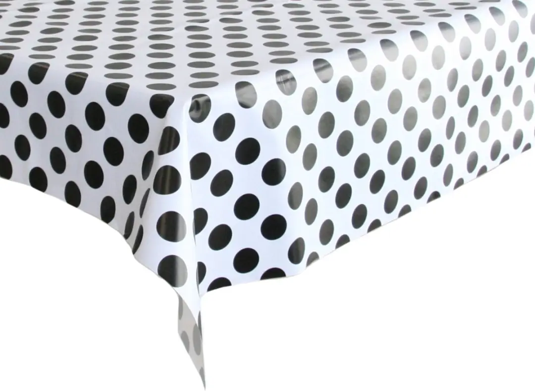 Bellatio Design Tafelzeil Wit Polkadot 140x300cm