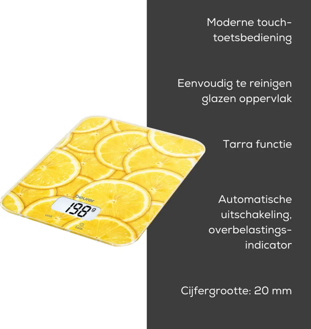 Beurer KS 19 Lemon Keukenweegschaal - 5 kg - Citroengeel