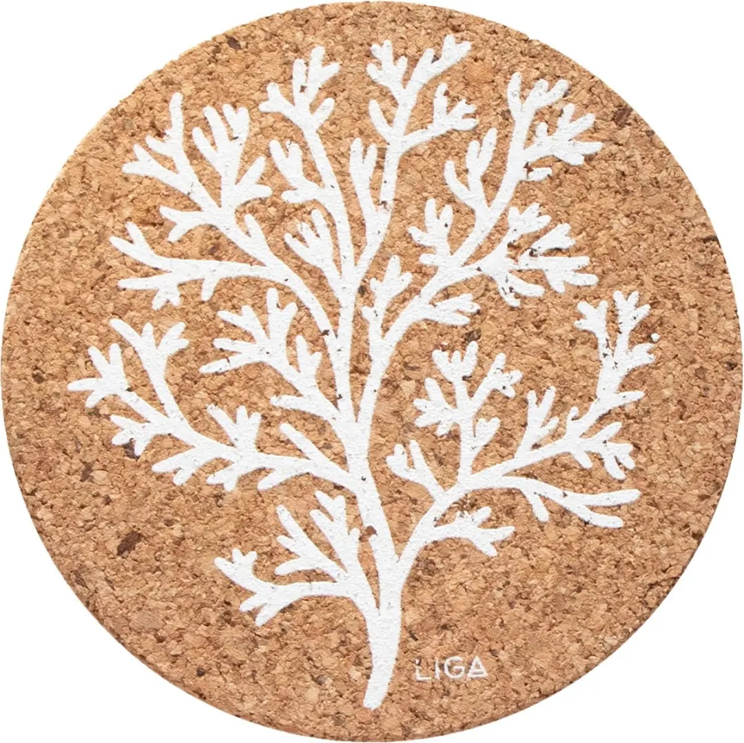 Liga Koraal Onderzetter Set - 4 Stuks - Kurk - Ø10cm