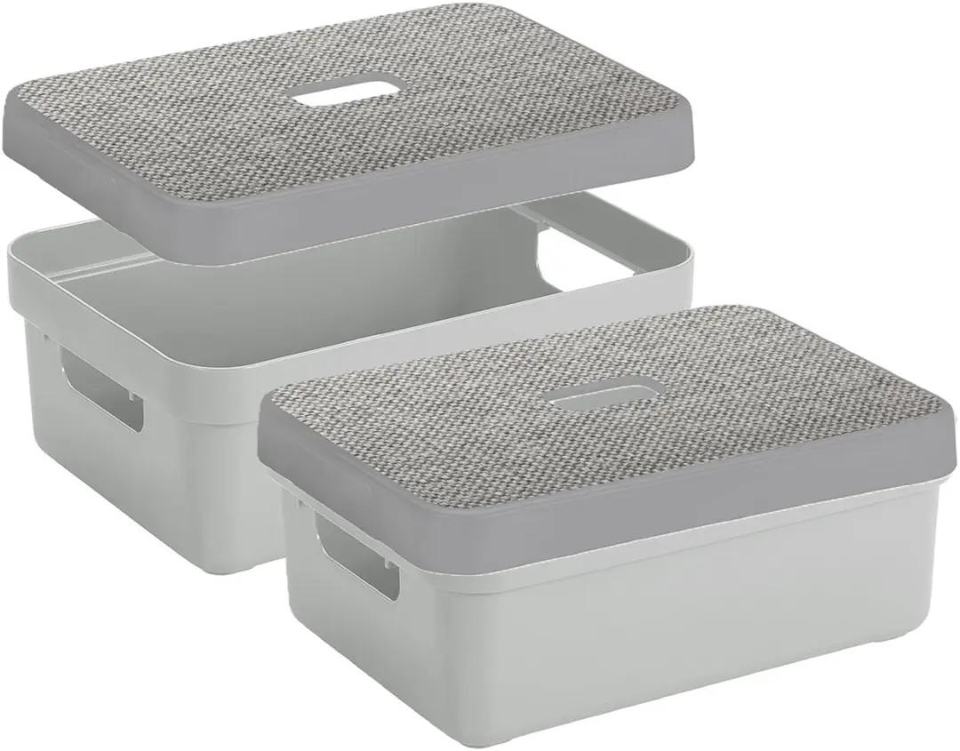 Sunware Opbergbox 9L - 2 Stuks Lichtgrijs - afbeelding 4 van 5