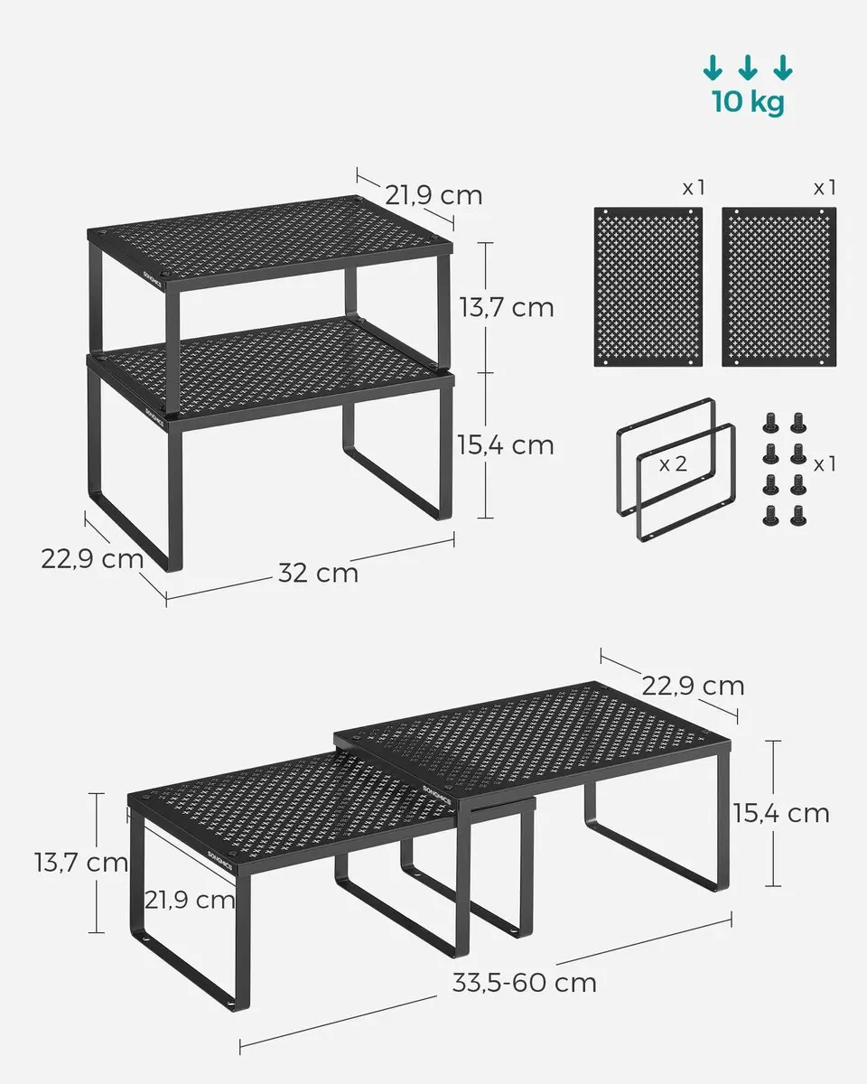 Songmics Kruidenrek KCS006B01V1 - 4-delig Inktzwart