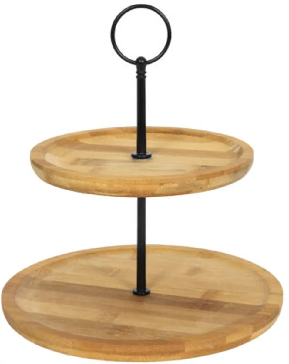Svenska Living Etagere 2-laags Bamboe 16x22cm