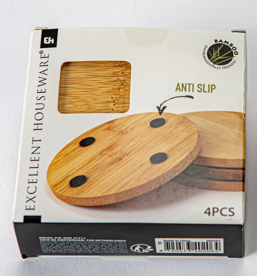 Excellent Houseware Bamboe Onderzetters - 4-delig - Hout