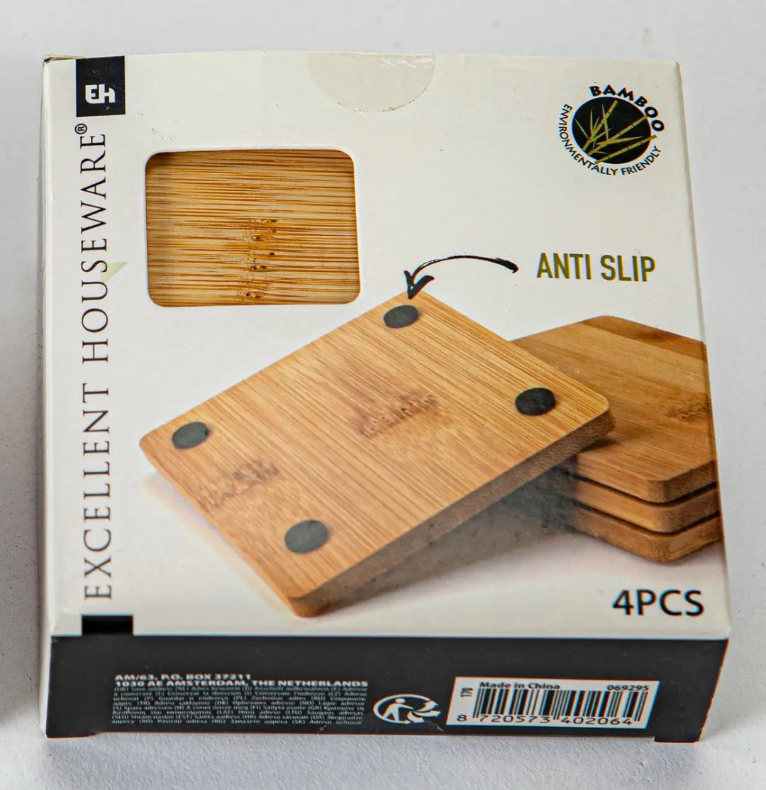 Excellent Houseware Bamboe Onderzetters - 4-delig - Hout - afbeelding 6 van 6