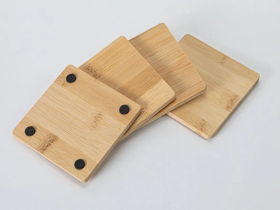 Excellent Houseware Bamboe Onderzetters - 4-delig - Hout