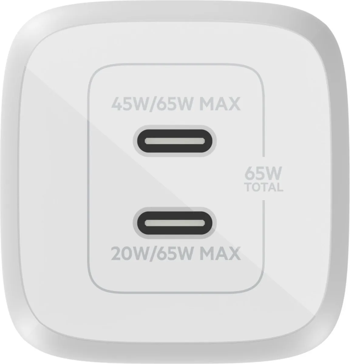 Belkin Boost-Up Charge Pro WCH013vfWH Adapter 65W - USB-C - 2 Poorten - Wit - afbeelding 6 van 6