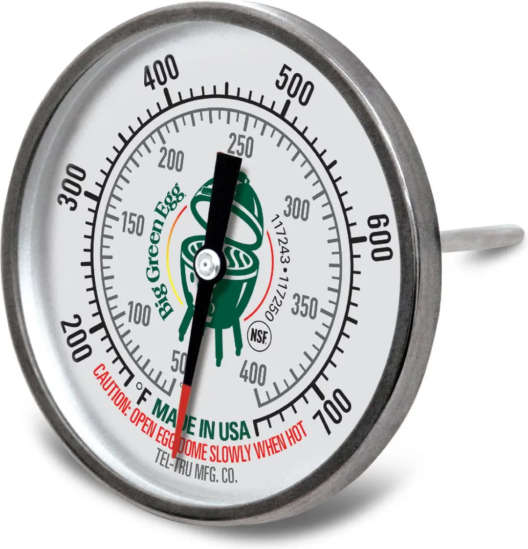 Big Green Egg Tel-Tru Temperatuurmeter 8cm - Wit