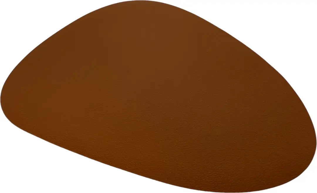 Kade 171 Eivormige Placemats Lederlook 6 Stuks - 44x37cm - Zwart/Bruin