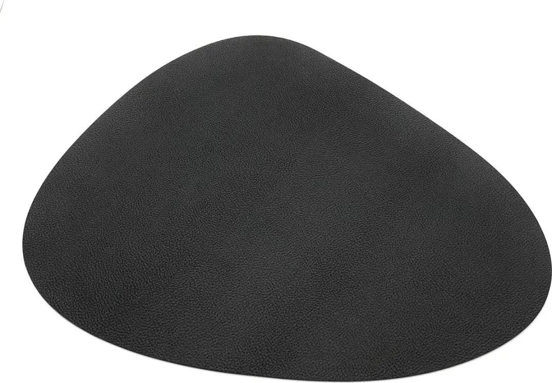 Kade 171 Eivormige Placemats Lederlook 6 Stuks - 44x37cm - Zwart/Bruin