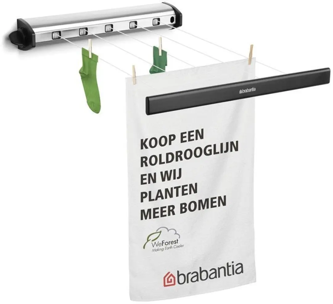 Brabantia Roldrooglijn 4,4m - 22m Matt Steel - afbeelding 6 van 6