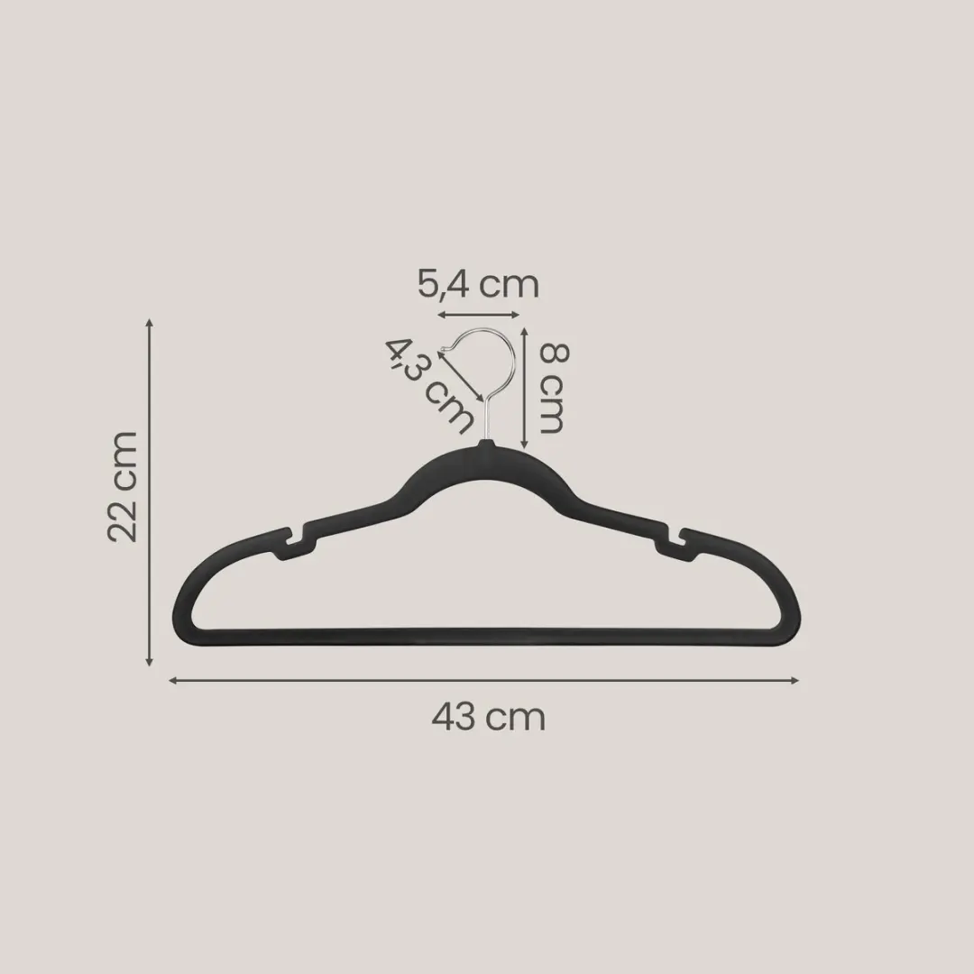 Songmics Kledinghangers 50 Stuks - Antislip - 360° Draaibare Haak - Inktzwart