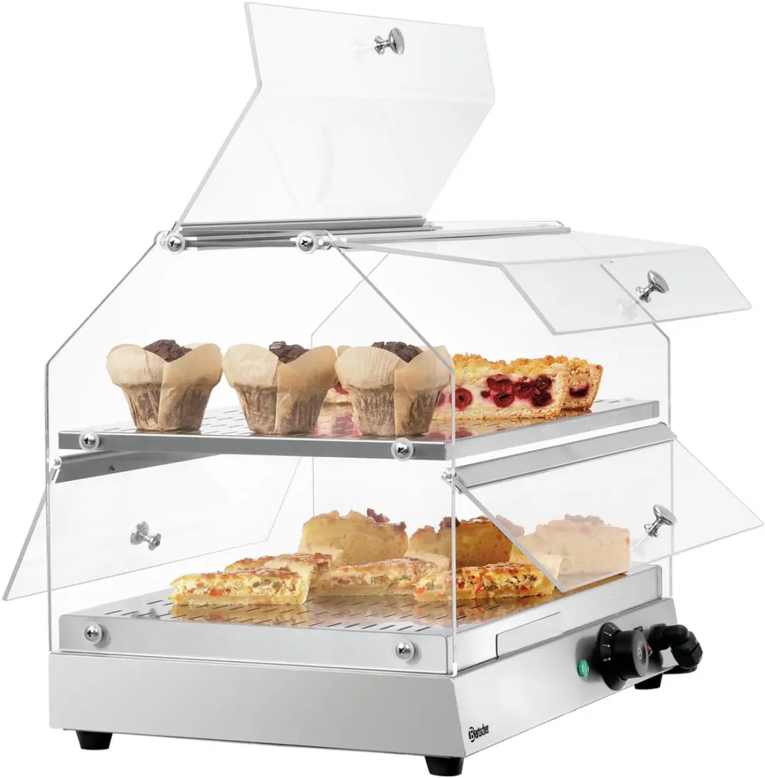 Bartscher BW20 Warmhoudvitrine - 2 Niveaus - 505x350x415mm - RVS