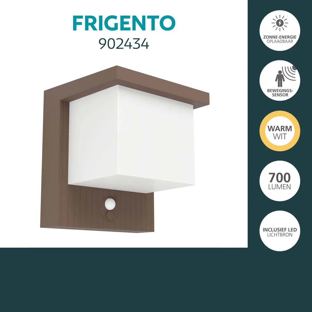 Eglo Frigento Solar Wandlamp - 15cm - Roestbruin/Melkkleurig