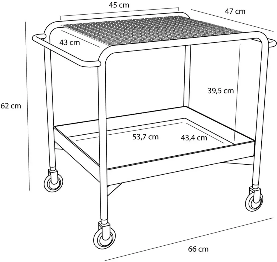 Hübsch trolley Push Zwart
