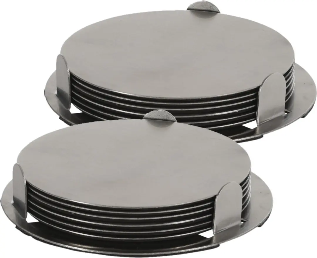 Excellent Houseware Onderzetters RVS 12 Stuks - Ø11cm - Zilver