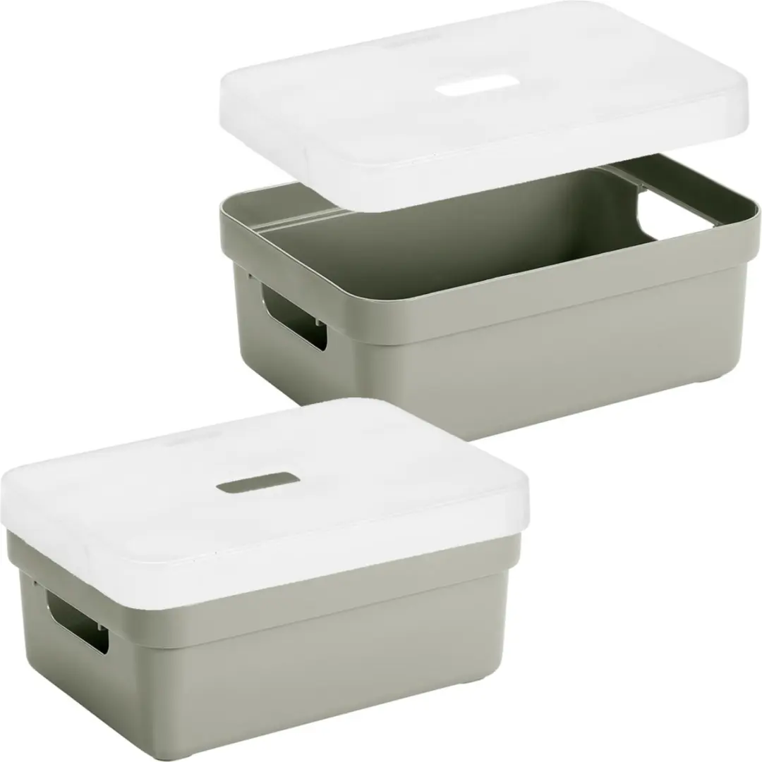 Sunware Opbergbox 9L - 4 Stuks - Lichtgrijs