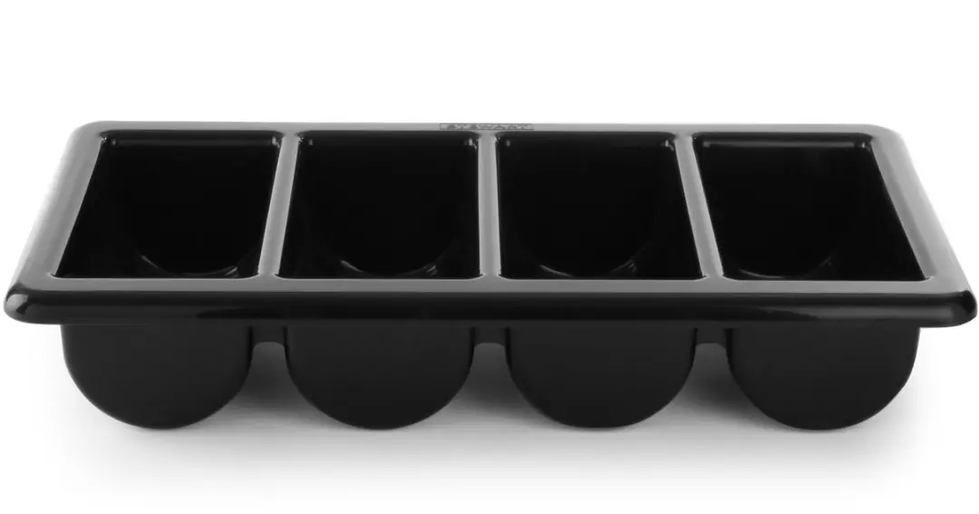 HENDI Bestekbak 4 Vakken - Zwart 530x325x100mm