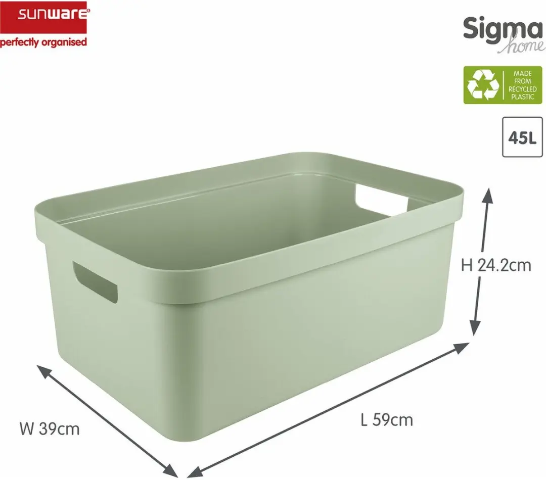 Sunware Sigma Opbergbox 45L - 2 Stuks - Lichtgroen