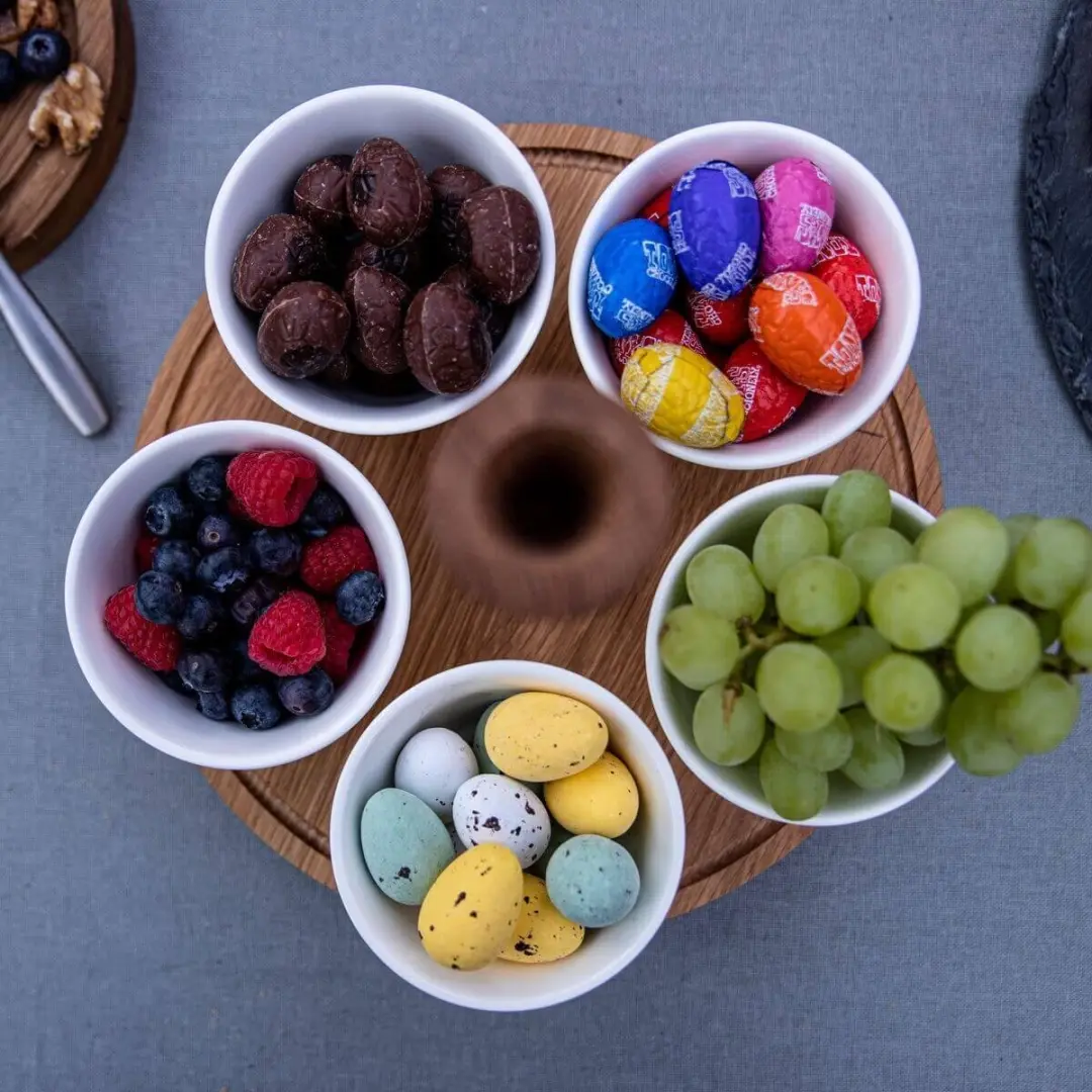 Boska Party Serving Tray Eikenhout 5 Bakjes - Bruin/Wit