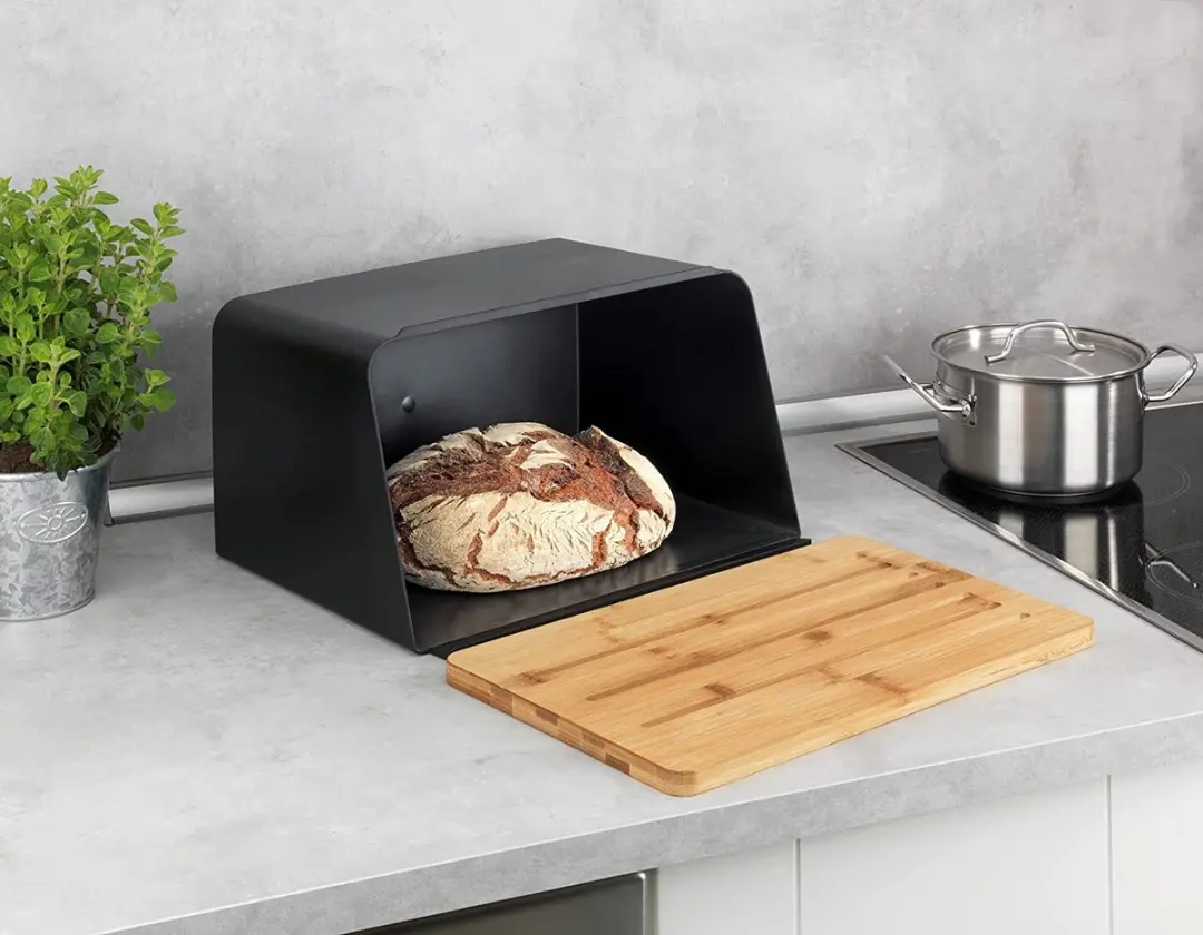 Wenko Broodopslagcontainer met Deksel - 1 Stuks - Natural/Zwart