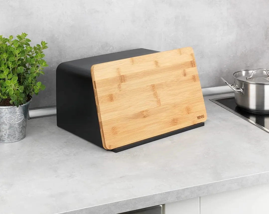 Wenko Broodopslagcontainer met Deksel - 1 Stuks - Natural/Zwart