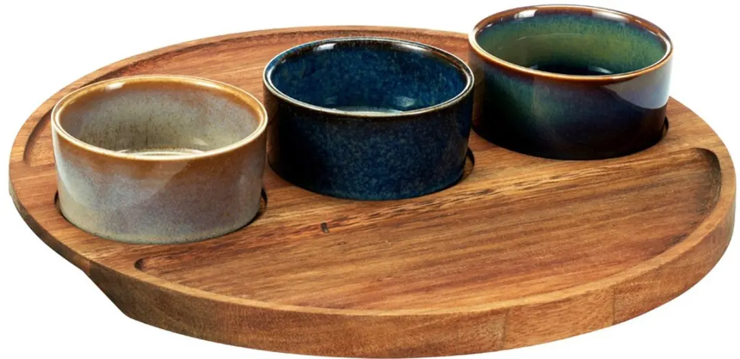 Excellent Houseware Serveerplank Acacia D25cm - 4-delig