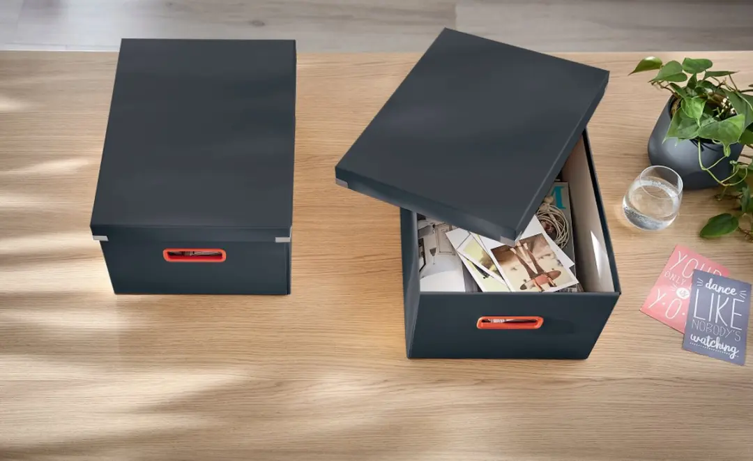 Leitz Cosy Click & Store A4 Opbergdoos 16L - Fluweel Grijs - afbeelding 6 van 6