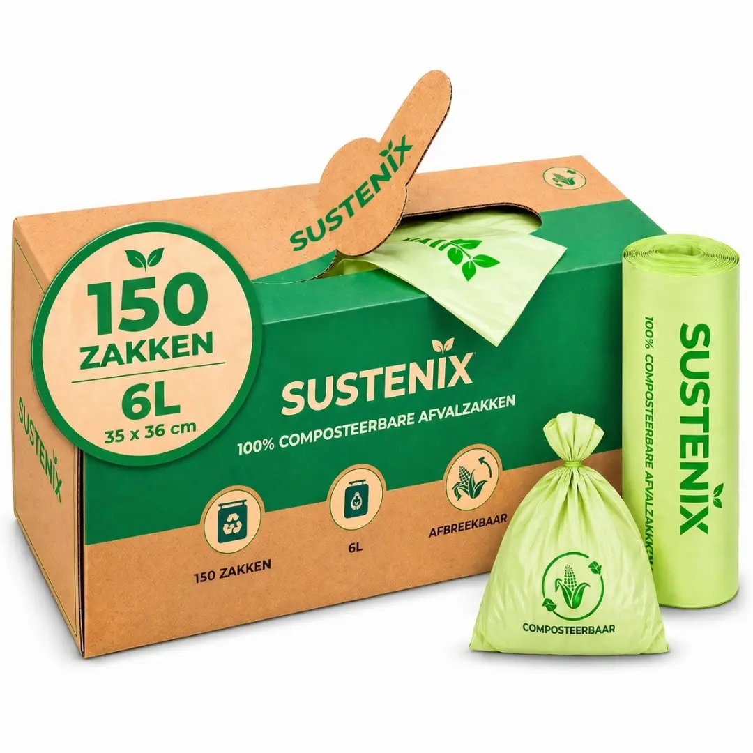 Sustenix Biozakken 6L Groene Composteerbare