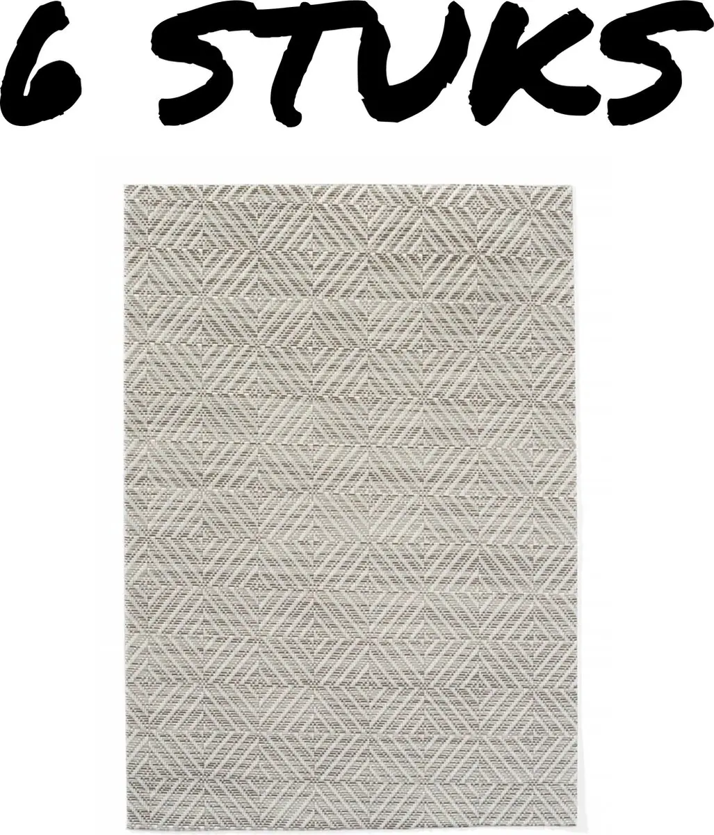 HENDI Placemats Geometrisch Zilver - 6 Stuks 450x300mm