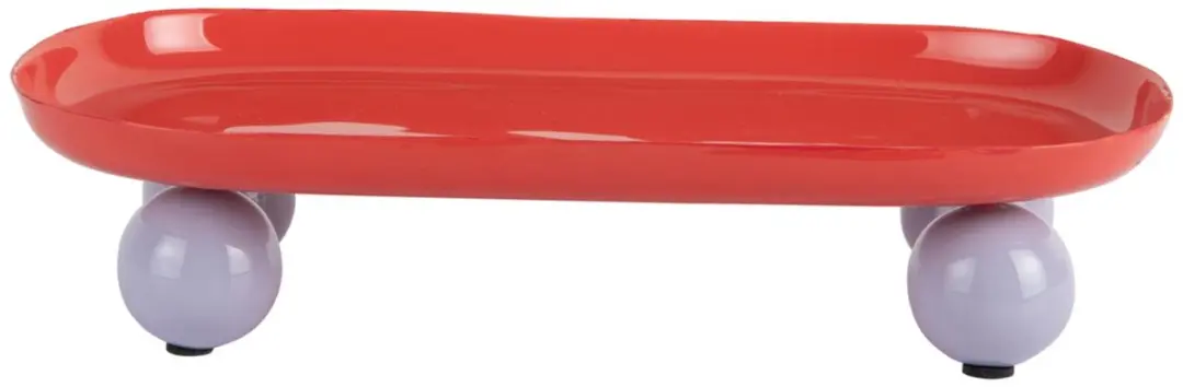 Present Time Double Funky Oval Dienblad - Rood - 39x16x6cm
