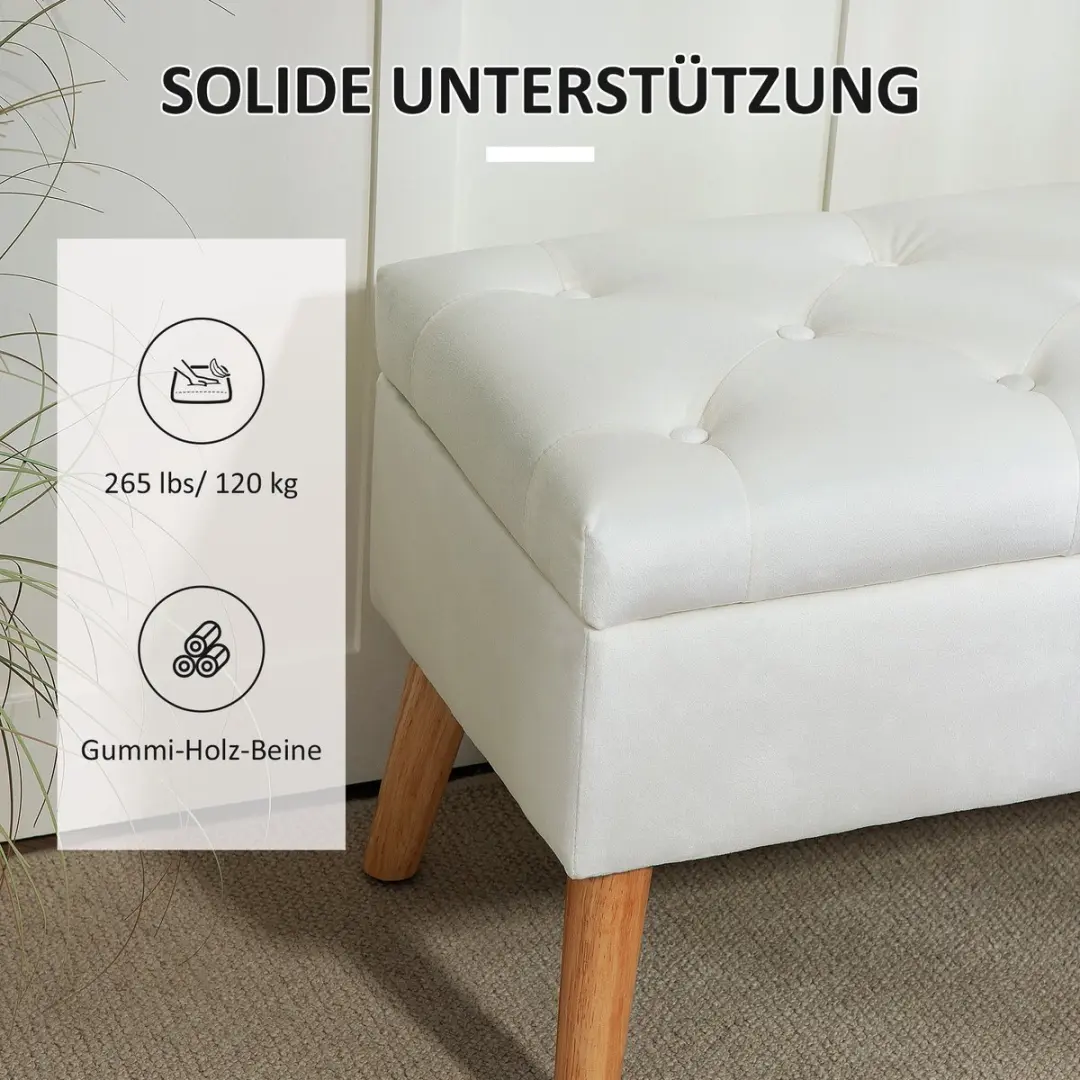 Homcom Sitzbank - 80x35x42cm - Wit