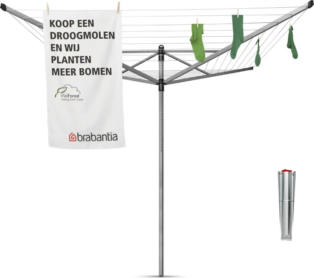 Brabantia Lift-O-Matic Droogmolen 60m - Metallic Grey