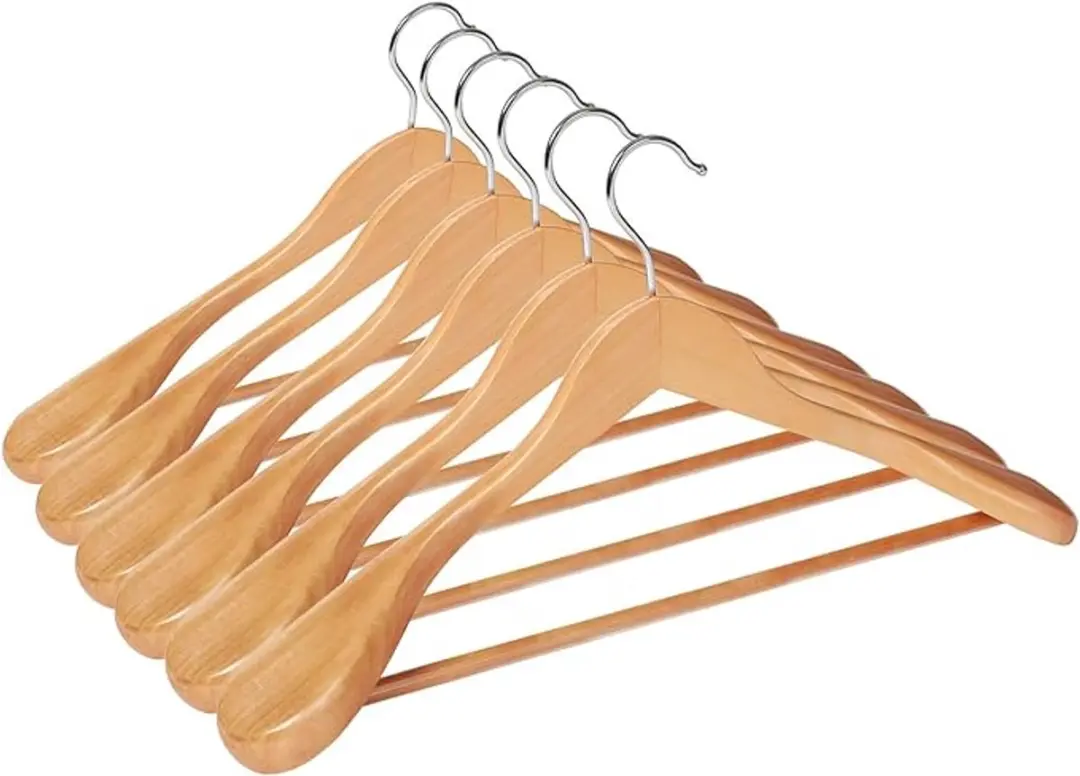 Songmics Kledinghangers Massief Hout 6-delig