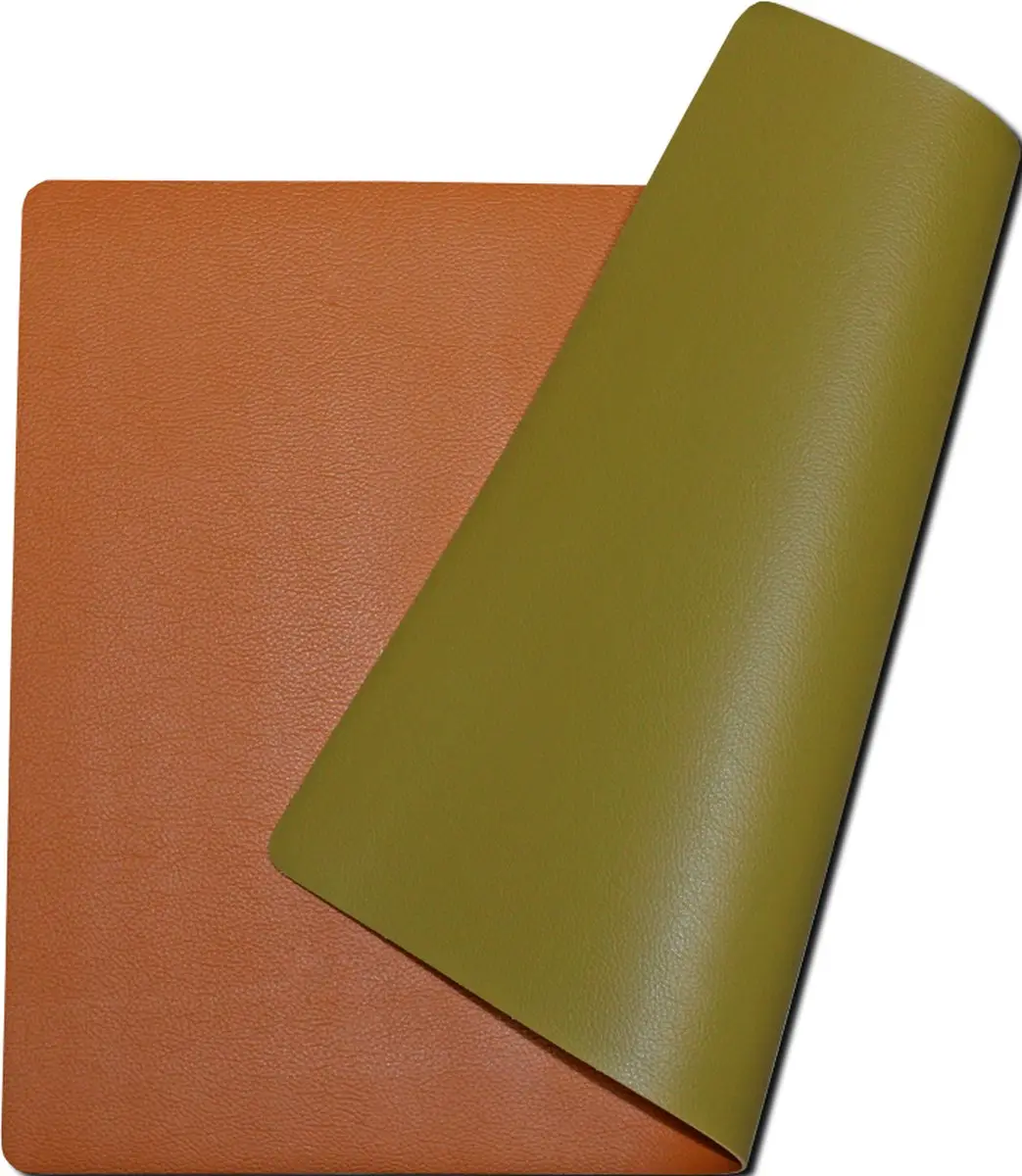 Wicotex Placemats Kunstleer Oranje/Pistache - 12 Stuks