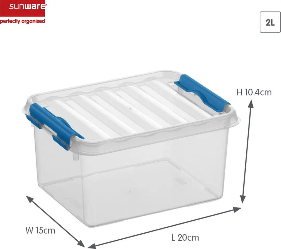 Sunware Q-line Opbergbox 2L - 20x15x10,4cm - Blauw
