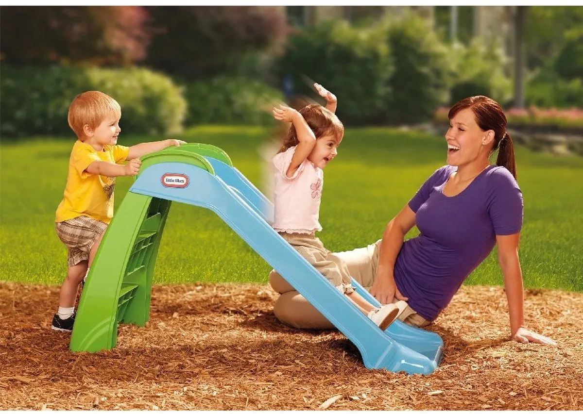 Little Tikes Junior Glijbaan 122x49x70cm - Blauw/Groen - afbeelding 2 van 2
