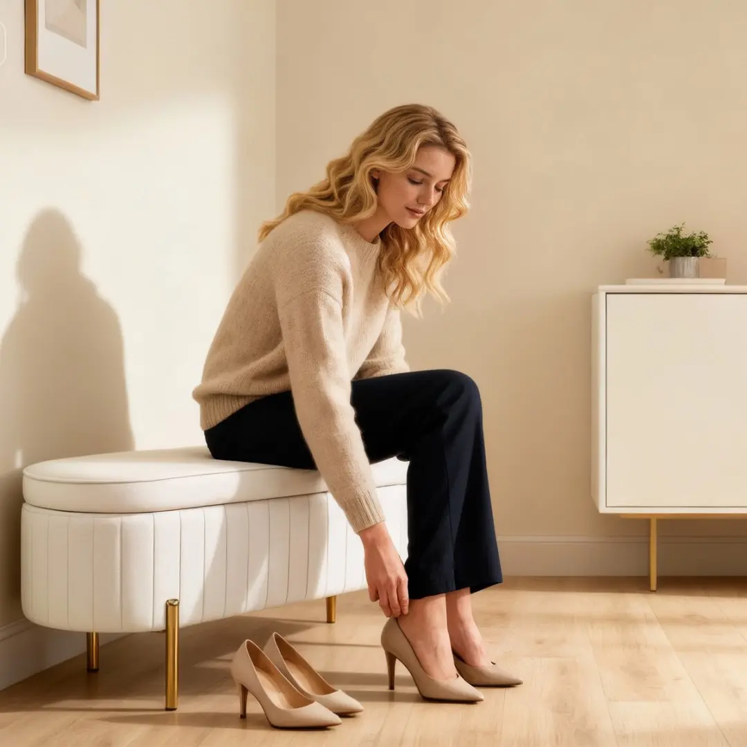 Homcom Opslag Ottoman 72L - Roomwit