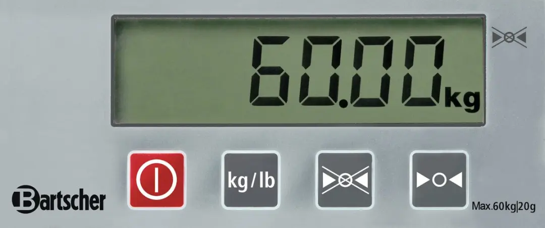 Bartscher HTA300068 Digitale Weegschaal 60kg - 20g - Grijs - afbeelding 2 van 3