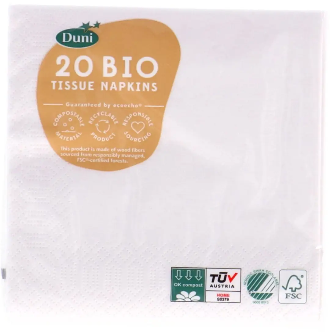 Duni Witte Servetten 24x24cm - 3-laags - 20 Stuks