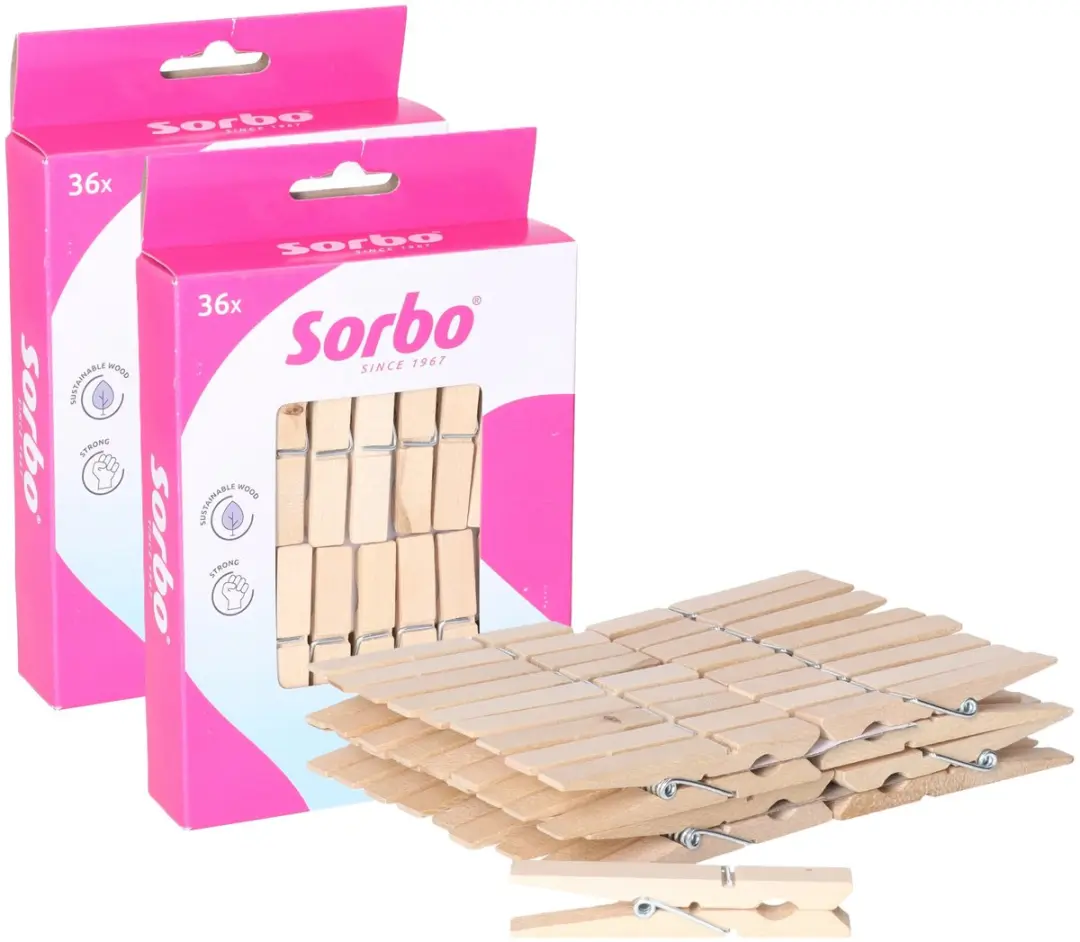 Sorbo Houten Wasknijpers 72 Stuks