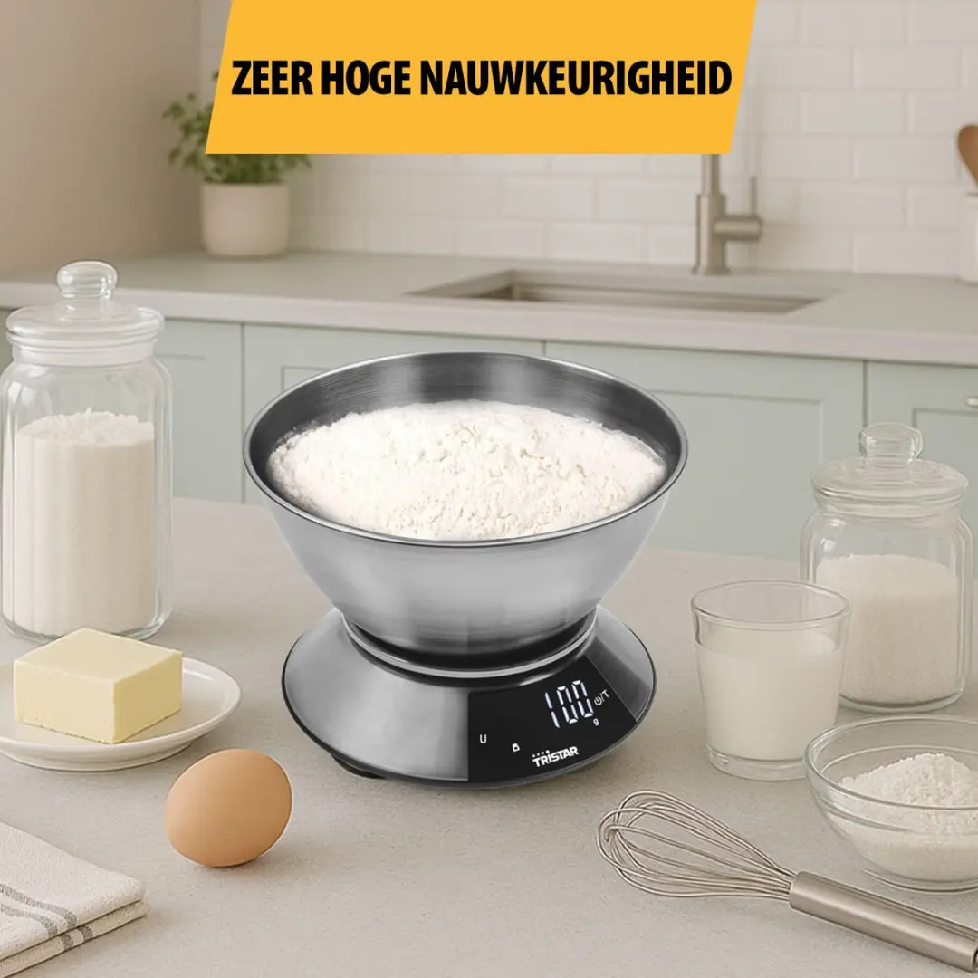 Tristar KW-2453 Keukenweegschaal - 5kg - 1g - RVS